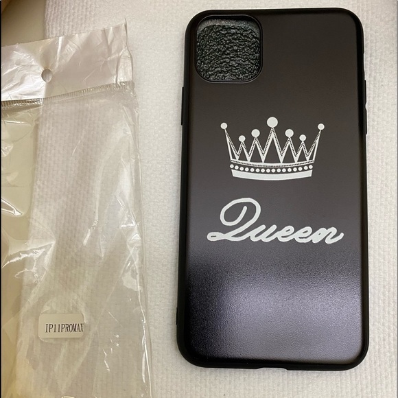 Other - ❤️3/$30 IPhone 11 Pro Max Cover QUEEN Black with White Letters NIP